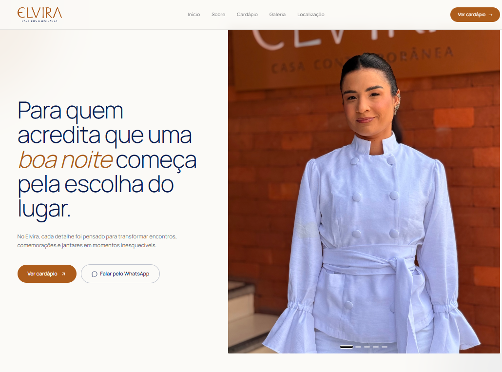 Site desenvolvido para Elvira Casa Contemporânea